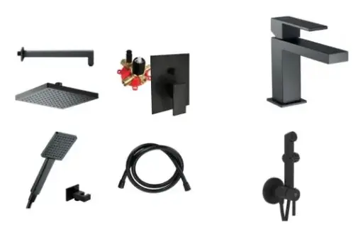 SQ Bathroom Set with Concealed Shower Mixer